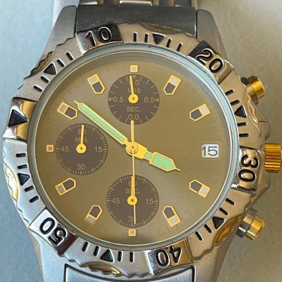 Pulsar Men chronograph watch WR100M TT w/date battery stainless steel - Picture 1 of 8